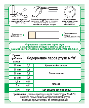 Тест-система Пары ртути